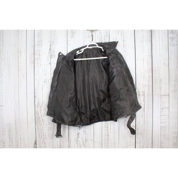 Vintage 90s Flight Path Black Stitch Pattern Motorcycle Biker Jacket Size XXL - Picture 7 of 9